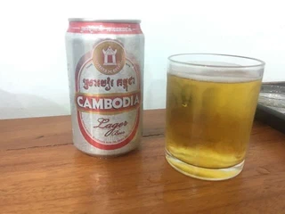 Beer in the hotel room.