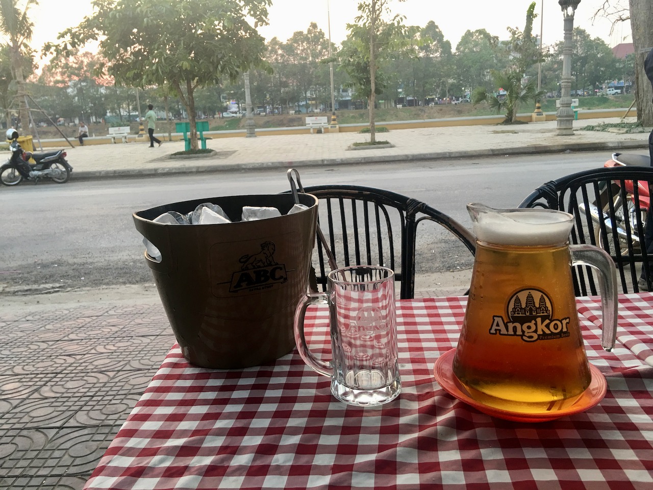 Beer is often sold with ice. The pitcher was just $1.50 if I remember right.