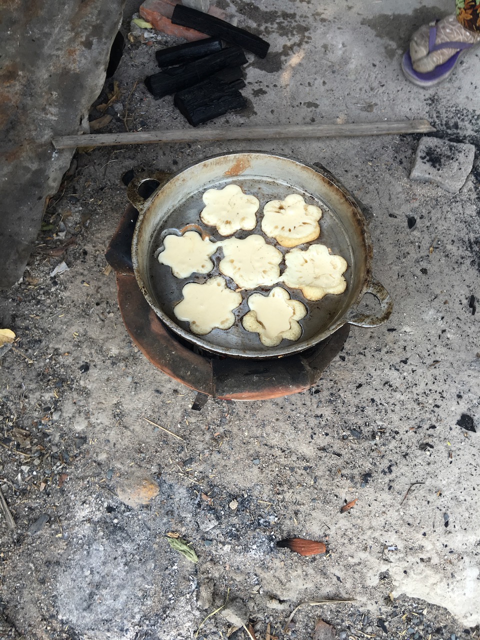 Charcoal-fired Cambodian cupcakes