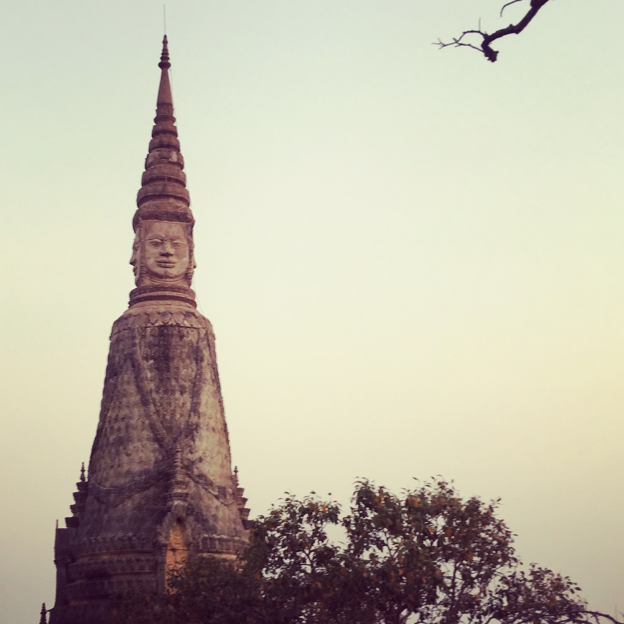 Stupa on top of Phnom Oudong. This is a tentative World Heritage Site