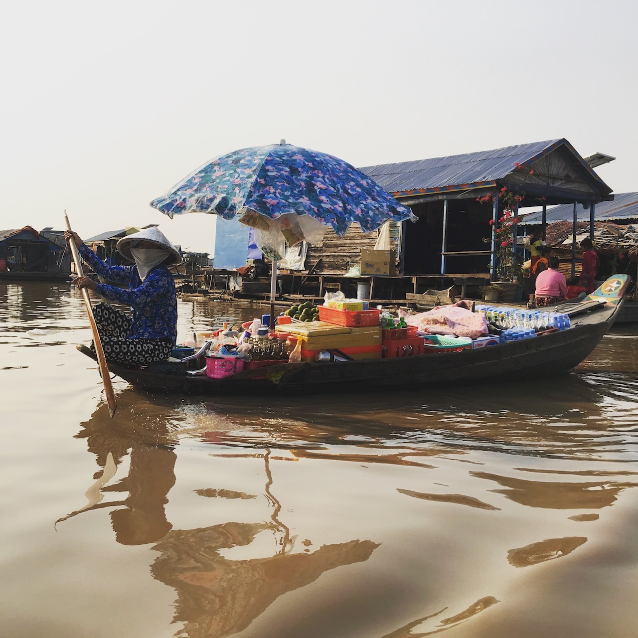 A floating market